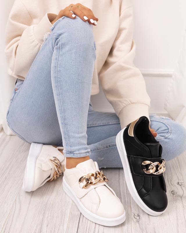 Cream women's slip-on sports shoes Derera - Footwear