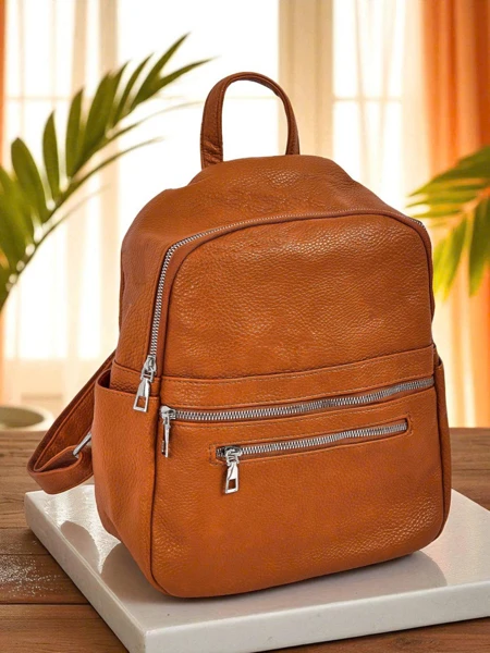 Callista Królewska Moda naiste seljakott pruunist öko-nahast A4 lukuga