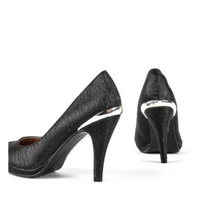 OUTLET Black brocade pumps on a Candycess heel - Shoes