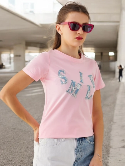 Royalfashion Cotton women's blouse with the inscription