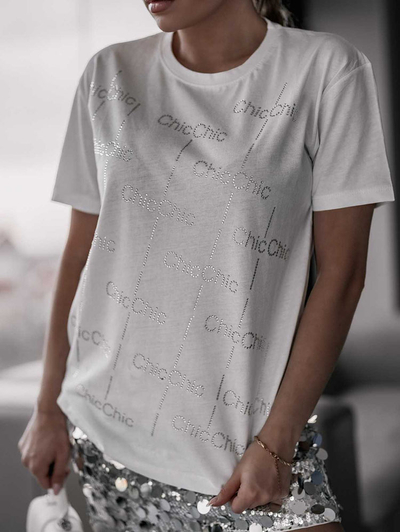 Royalfashion Women's t-shirt with zircons