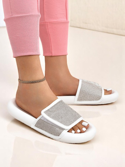 Royalfashion Women's Flat Sole Flip Flops Sparkle Step