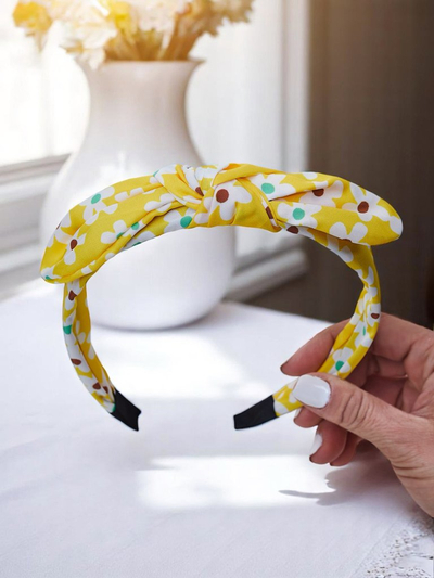 Royalfashion Hairband with a bow in floral pattern Florinka