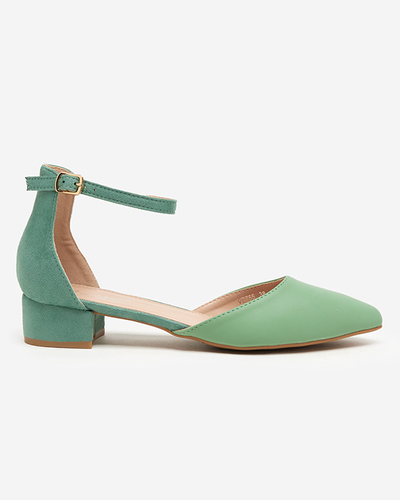 Green women's sandals on the lower post Areda - Footwear