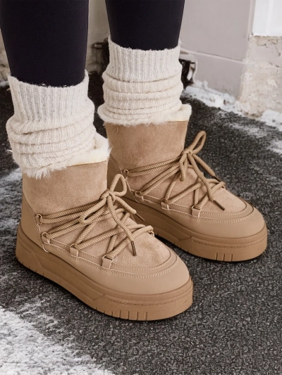 Royalfashion Women's lace-up snow boots Moniuc