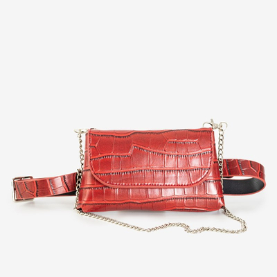 Burgundy snakeskin kidney bag - Accessories