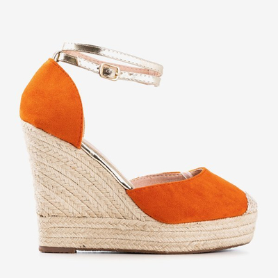 Orange espadrilles on a high wedge Sablac - Footwear
