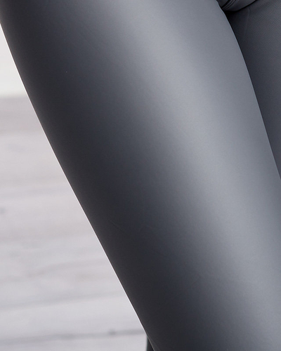 Gray high-waisted leggings - Clothing