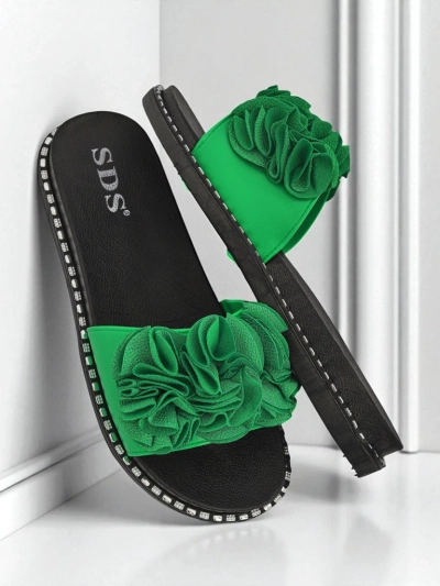 Royalfashion Women's flat sole slippers Flora Verde