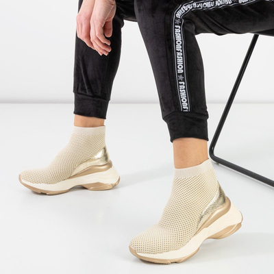 OUTLET Beige sports shoes with a high upper Lupine - Footwear