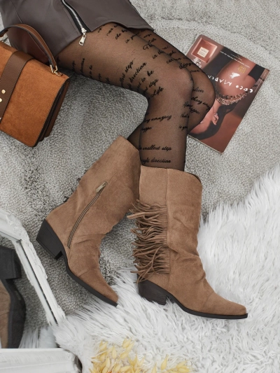 Women's heeled cowboy boots with tassels Selva