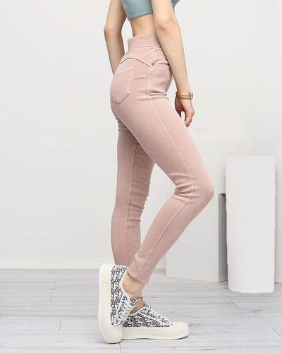 Women's light pink treggings- Clothing