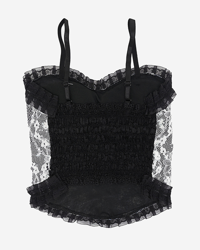 Черный женский топ без косточек