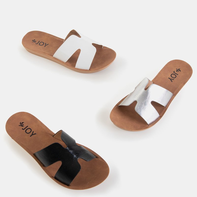 White women's eco-leather slippers Hemespa - Footwear
