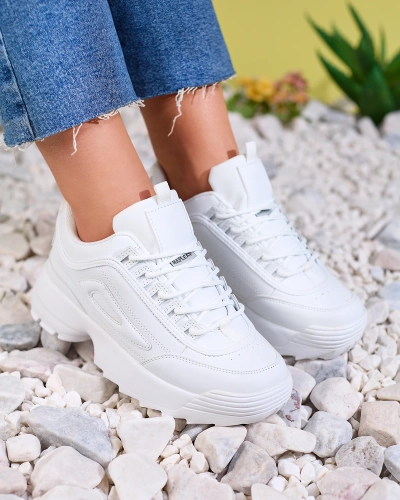 Royalfashion White Women's Active Motion Platform Sports Shoes