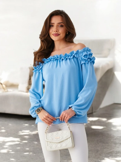 Royalfashion Women's blouse a la Spanish with frills