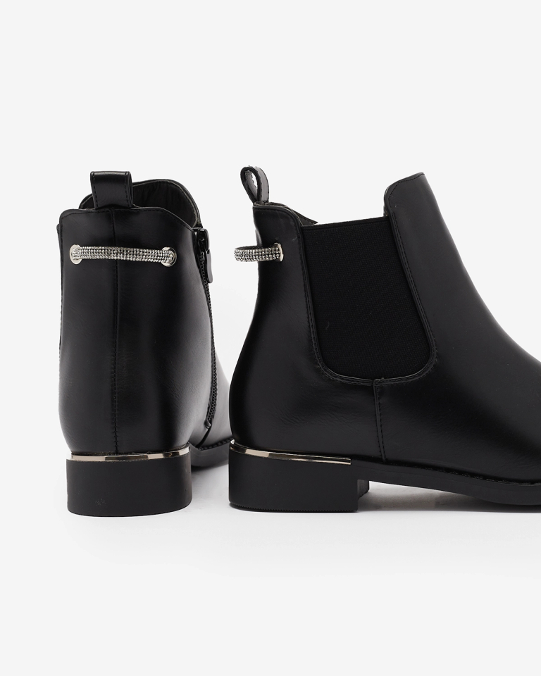 Royalfashion Melni sieviešu zābaki a'la sztyblety eko āda Hyrolo