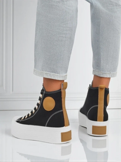 Women's Callisto Nero platform sneakers, fabric, black, summer/autumn