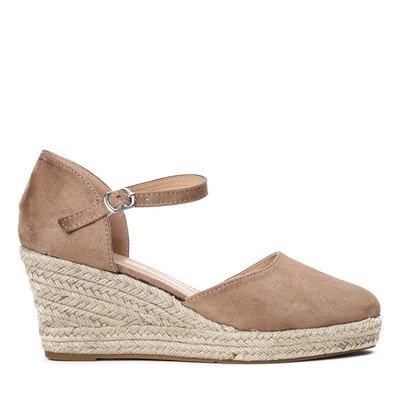 Light brown espadrilles on wedges Chia - Footwear 1