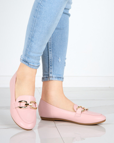 Pink women's eco-leather Kesine loafers - Footwear