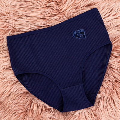 Navy blue women's cotton panties types of briefs with embellishments - Underwear