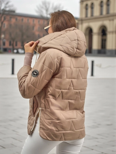 Women's Quilted Jacket with Hood and Cuffs on Sleeves Silent Ridge