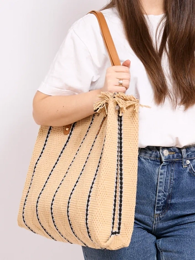 Royalfashion Auduma iepirkumu soma ar svītrām