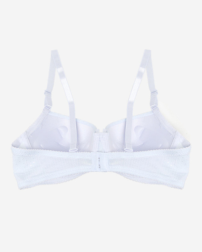 Women's white patterned push-up bra - Underwear