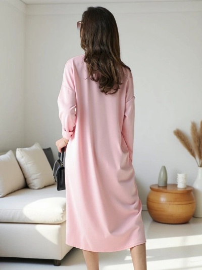 Royalfashion Women's midi dress fabric oversized with flower