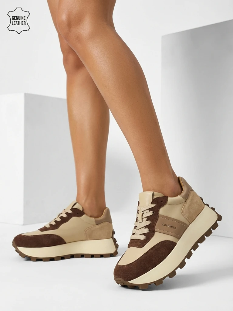 Naterre women's sports sneakers made of natural leather