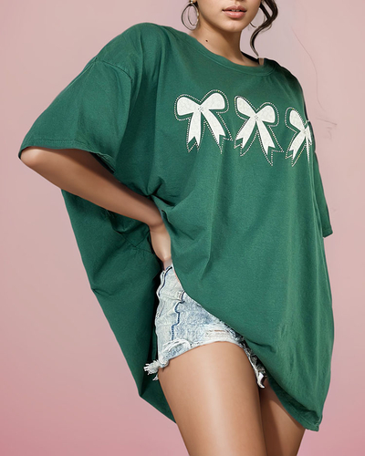 Royalfashion Women's t-shirt with bow patch