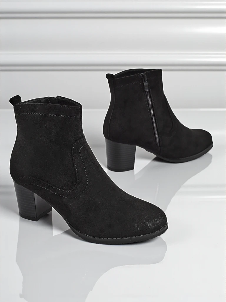 Women's Eco-Suede Heeled Ankle Boots Crimson Echo