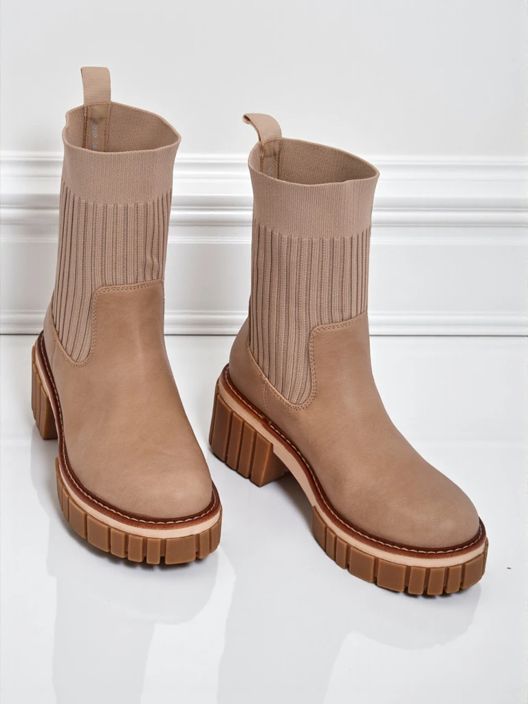 Ivy Storm Women's Faux Leather Block Heel Ankle Boots