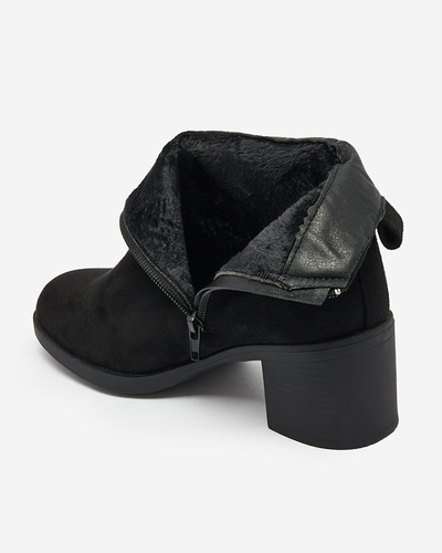 Royalfashion Black eco suede women's low stiletto boots Rejerry