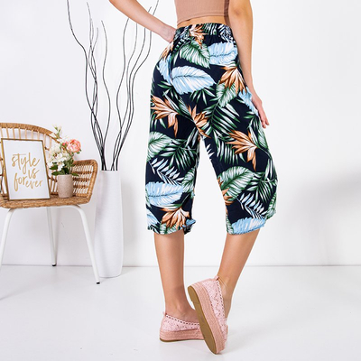 Patterned women's 3/4 PLUS SIZE pants - Clothing