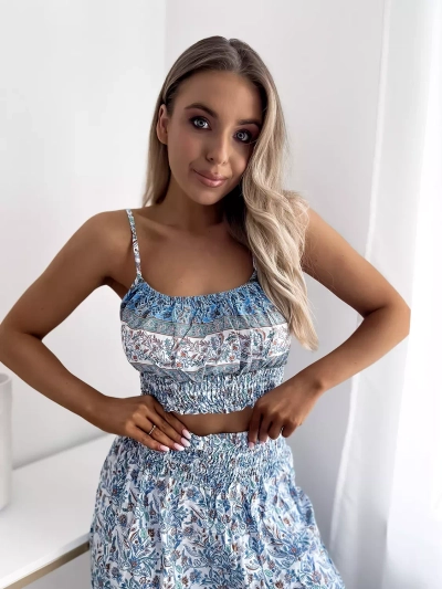 Blue women's set with print- Clothing