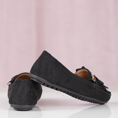 Black Kaddo fringed moccasins - Footwear