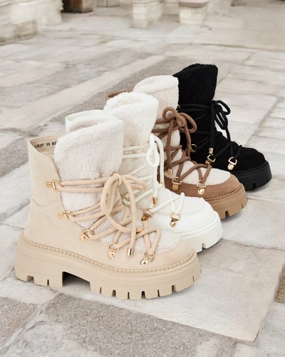 Royalfashion Lozin lace-up women's snow boots