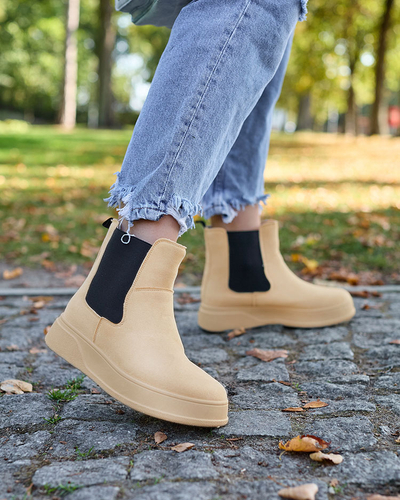 Royalfashion Beige women's boots a'la snow boots Uteris