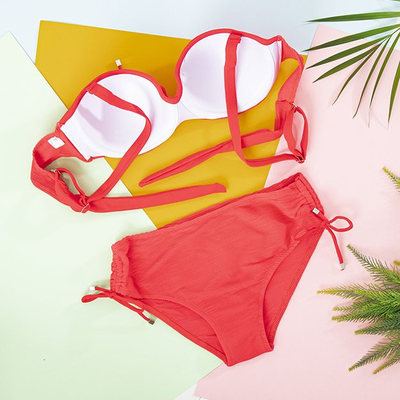 Coral women's striped two-piece swimsuit - Underwear