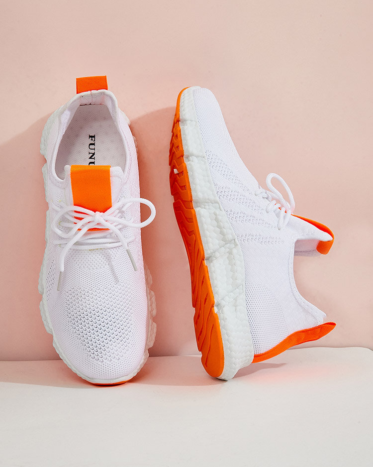 White and orange women's sports shoes Baym - Footwear