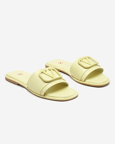 Green women's eco leather Cartec slippers - Footwear