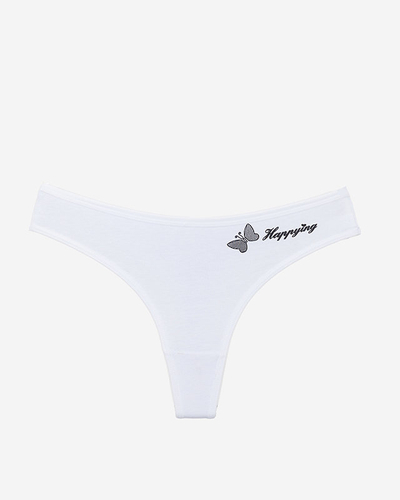 Classic cotton women's thongs in white - Underwear