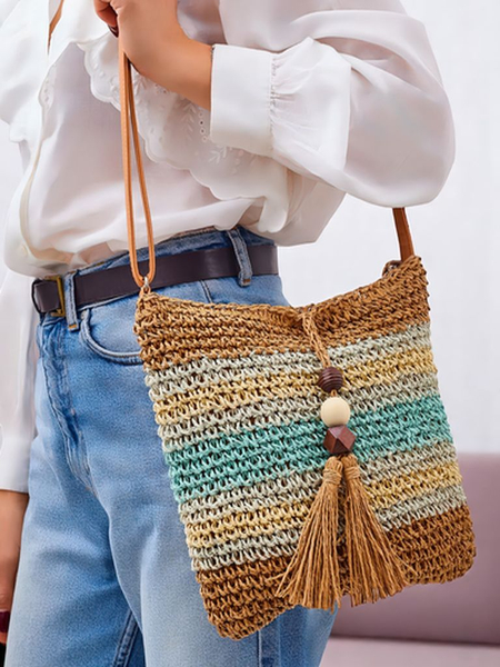 Royalfashion Mazs Salmu Sieviešu Somas Svītru Šarms Mini