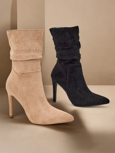 Royalfashion Women's high heels ankle boots Ledio