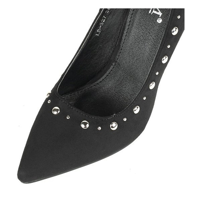 Black pumps on a stiletto heel with silver jets Filia - Footwear