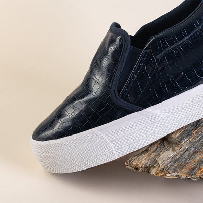 OUTLET Women's navy blue sports shoes with an indoor wedge Moriko - Footwear