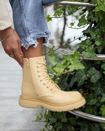 Royalfashion Matte beige women's boots Kucillo