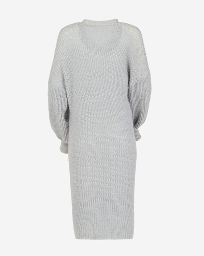 Women's Light Gray Soft Long Cardigan Sweater- Clothing