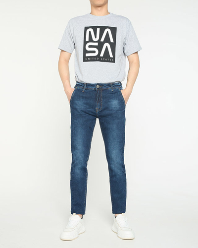 Navy blue straight leg jeans for men - Clothing